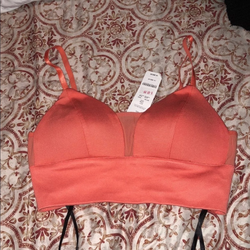 Bebe coral crop top